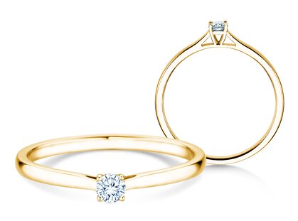 Verlobungsring Surprise in 14K Gelbgold mit Diamant 0,10ct G/SI