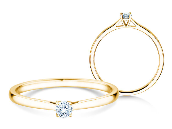 Verlobungsring Surprise in 14K Gelbgold mit Diamant 0,10ct H/SI