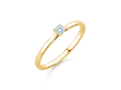 Verlobungsring Surprise in 14K Gelbgold mit Diamant 0,10ct H/SI