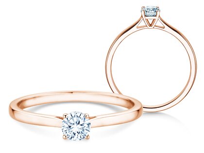 Verlobungsring Surprise in 18K Roségold mit Diamant 0,25ct G/SI