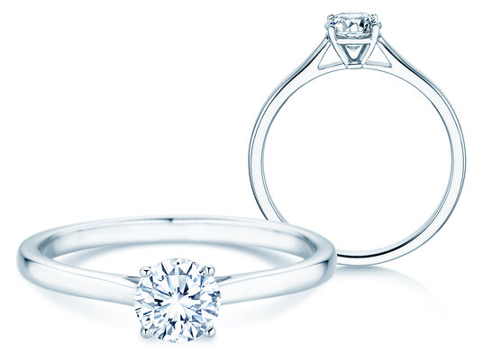 Verlobungsring Surprise in 9K Weißgold mit Diamant 0,50ct H/SI