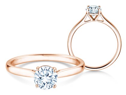 Verlobungsring Surprise in 18K Roségold mit Labordiamant 0,75ct E/VS