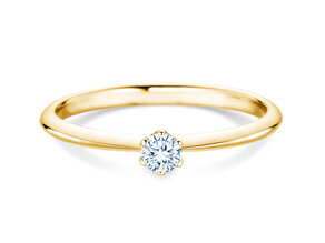 Verlobungsring The One in 14K Gelbgold mit Diamant 0,15ct H/SI