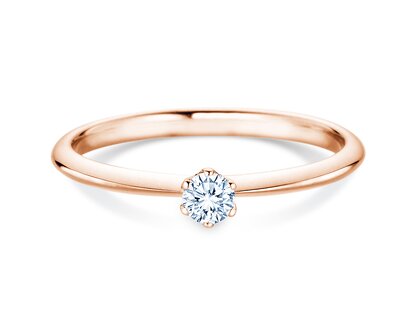 Verlobungsring The One in 9K Roségold mit Diamant 0,15ct H/SI