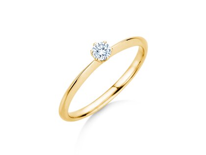 Verlobungsring The One in 14K Gelbgold mit Diamant 0,15ct H/SI