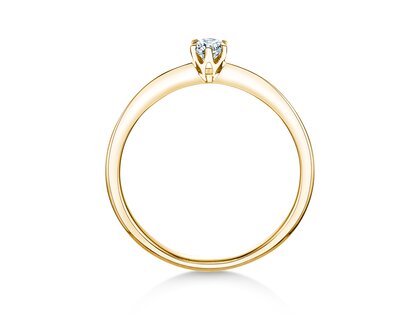 Verlobungsring The One in 14K Gelbgold mit Diamant 0,15ct H/SI