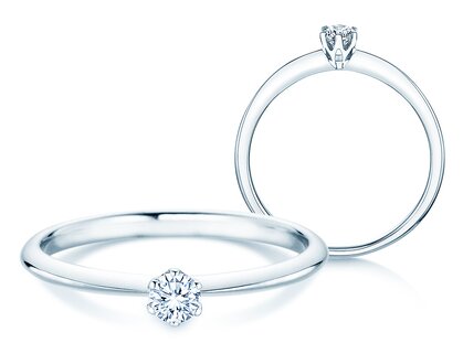 Verlobungsring The One in Silber 925/- mit Diamant 0,15ct G/SI