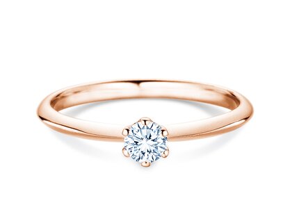 Verlobungsring The One in 9K Roségold mit Diamant 0,25ct H/SI