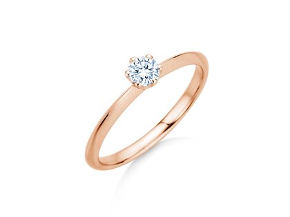 Verlobungsring The One in 9K Roségold mit Diamant 0,25ct H/SI
