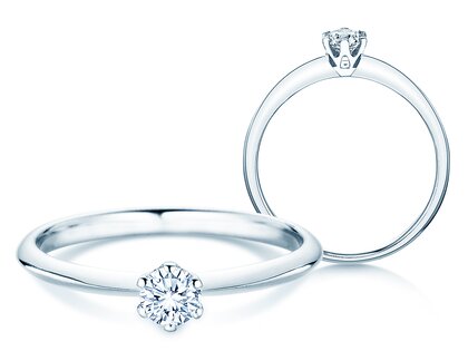 Verlobungsring The One in 14K Weißgold mit Diamant 0,25ct H/SI