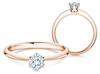 Verlobungsring The One in 9K Roségold mit Diamant 0,40ct G/SI