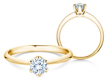 Verlobungsring The One in 14K Gelbgold mit Diamant 0,50ct H/SI