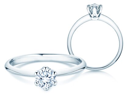 Verlobungsring The One in 14K Weißgold mit Diamant 0,50ct H/SI