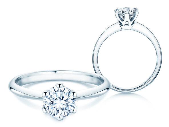 Verlobungsring The One in 9K Weißgold mit Labordiamant 1,00ct E/VS