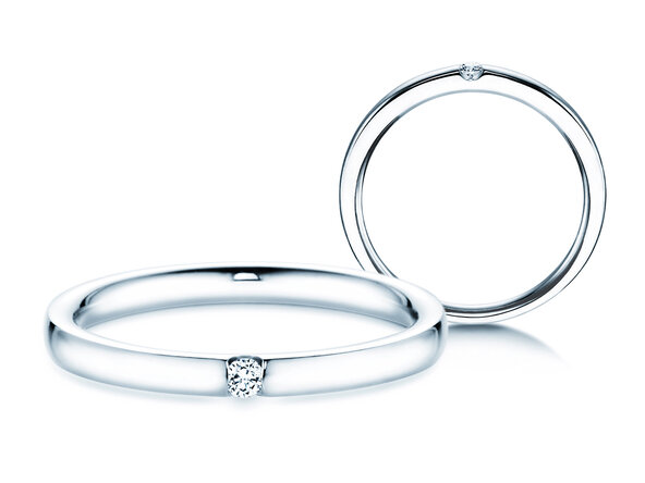 Verlobungsring Destiny in 14K Weißgold mit Diamant 0,03ct H/SI