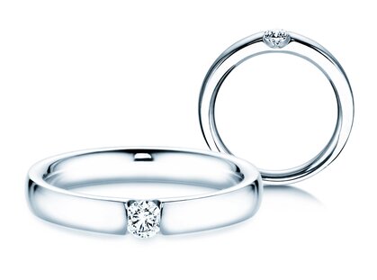 Verlobungsring Destiny in 14K Weißgold mit Diamant 0,15ct G/SI
