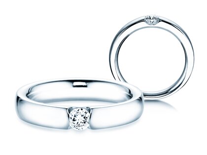 Verlobungsring Destiny in 14K Weißgold mit Diamant 0,20ct H/SI