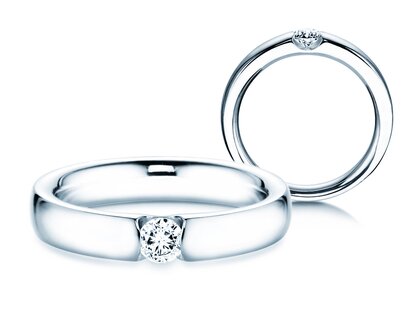 Verlobungsring Destiny in 14K Weißgold mit Diamant 0,20ct G/SI