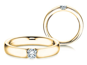 Verlobungsring Destiny in 18K Gelbgold mit Diamant 0,10ct G/SI