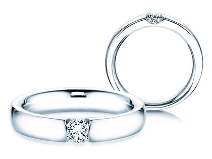 Verlobungsring Destiny in Silber 925/- mit Diamant 0,10ct H/SI