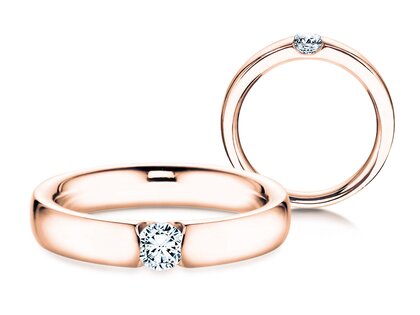 Verlobungsring Destiny in 9K Roségold mit Diamant 0,25ct G/SI