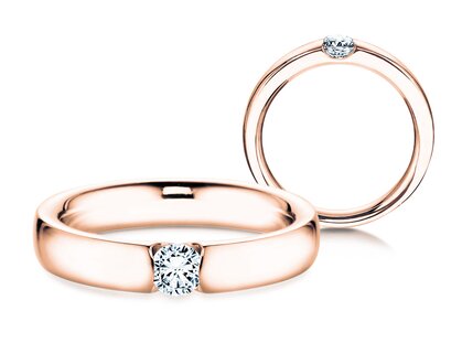 Verlobungsring Destiny in 14K Roségold mit Diamant 0,25ct H/SI