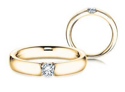 Verlobungsring Destiny in 14K Gelbgold mit Diamant 0,25ct H/SI