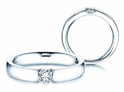 Verlobungsring Destiny in Silber 925/- mit Diamant 0,10ct G/SI