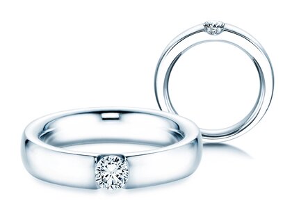 Verlobungsring Destiny in 18K Weißgold mit Diamant 0,30ct H/SI