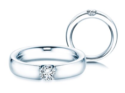 Verlobungsring Destiny in 18K Weißgold mit Diamant 0,40ct H/SI