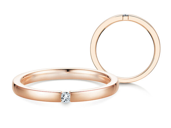 Verlobungsring Infinity in 14K Roségold mit Diamant 0,03ct G/SI