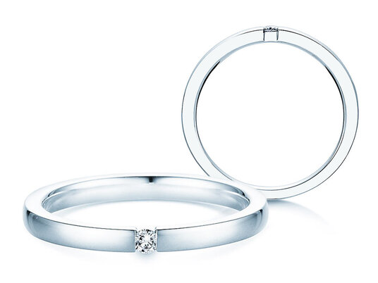 Verlobungsring Infinity in 14K Weißgold mit Diamant 0,03ct H/SI