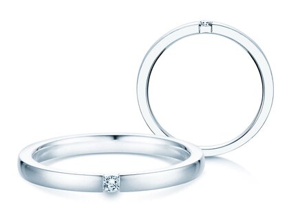 Verlobungsring Infinity in 18K Weißgold mit Diamant 0,05ct G/VS