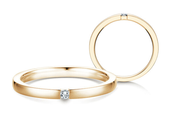 Verlobungsring Infinity in 14K Gelbgold mit Diamant 0,05ct H/SI