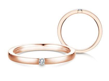 Verlobungsring Infinity in 14K Roségold mit Diamant 0,07ct H/SI