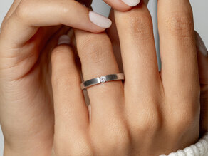 Verlobungsring Infinity in 14K Gelbgold mit Diamant 0,10ct H/SI