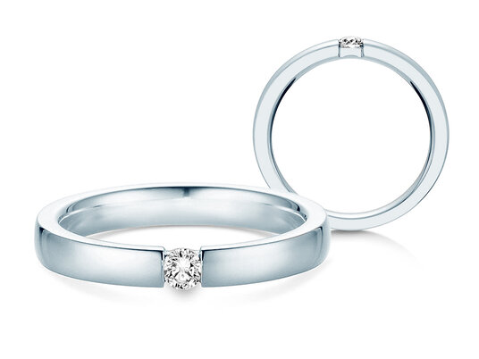 Verlobungsring Infinity in Silber 925/- mit Diamant 0,10ct G/SI