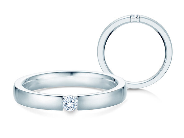 Verlobungsring Infinity in Platin 950/- mit Diamant 0,15ct D/IF