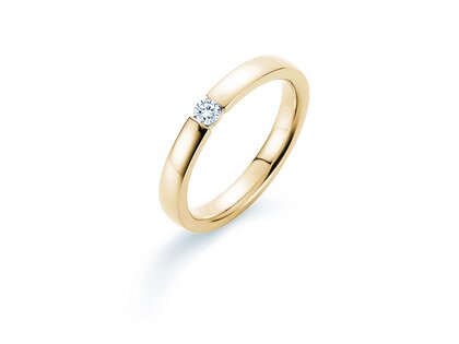 Verlobungsring Infinity in 18K Gelbgold mit Diamant 0,10ct H/SI