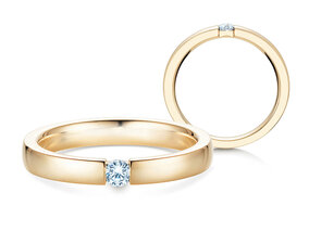 Verlobungsring Infinity in 14K Gelbgold mit Diamant 0,10ct G/SI