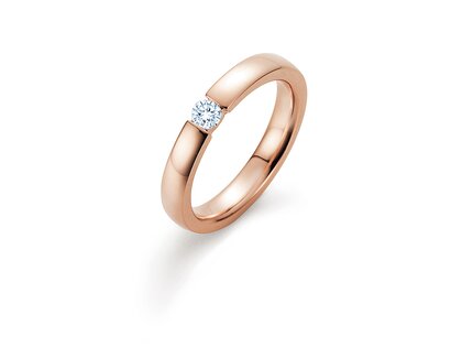 Verlobungsring Infinity in 18K Roségold mit Diamant 0,15ct G/SI