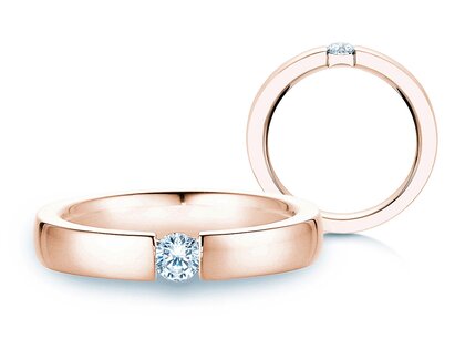 Verlobungsring Infinity in 14K Roségold mit Diamant 0,20ct H/SI