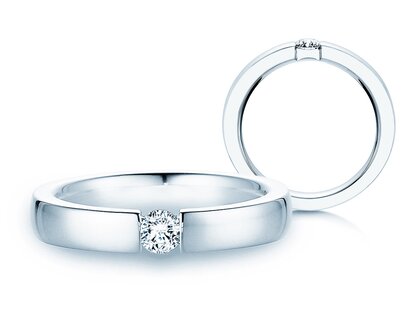 Verlobungsring Infinity in 14K Weißgold mit Diamant 0,20ct G/SI