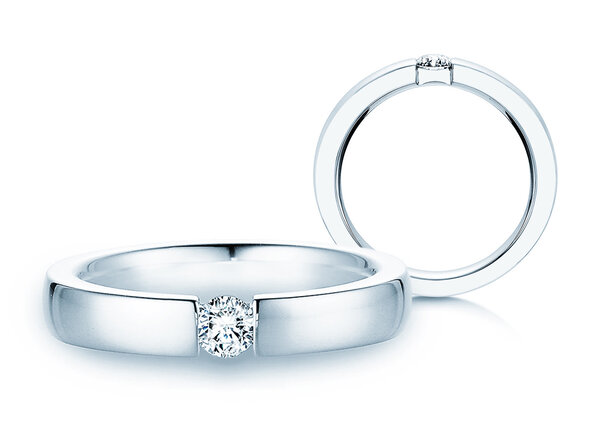 Verlobungsring Infinity in 14K Weißgold mit Diamant 0,20ct G/SI