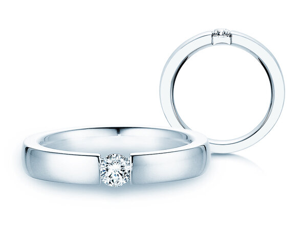 Verlobungsring Infinity in 14K Weißgold mit Labordiamant 0,25ct E/VS