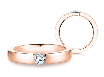 Verlobungsring Infinity in 14K Roségold mit Diamant 0,05ct G/SI