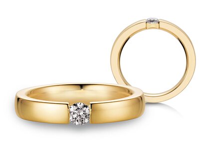 Verlobungsring Infinity in 14K Gelbgold mit Diamant 0,25ct H/SI