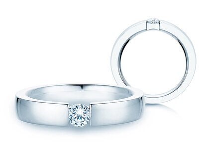 Verlobungsring Infinity in 18K Weißgold mit Diamant 0,30ct H/SI