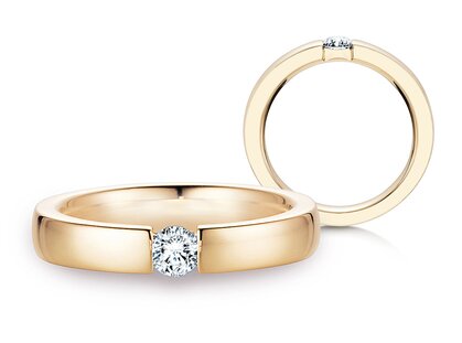 Verlobungsring Infinity in 14K Gelbgold mit Diamant 0,40ct G/SI
