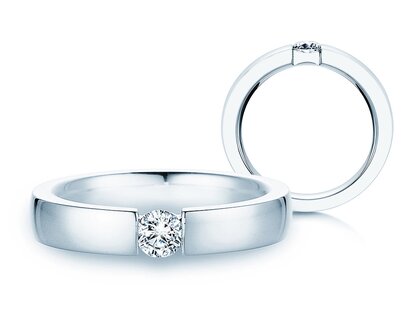 Verlobungsring Infinity in 14K Weißgold mit Diamant 0,40ct G/SI